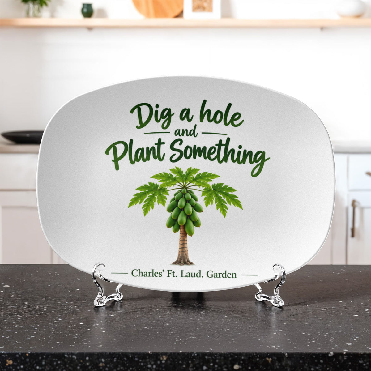 Dig a Hole & Plant Something – Inspirational Garden Serving Platter