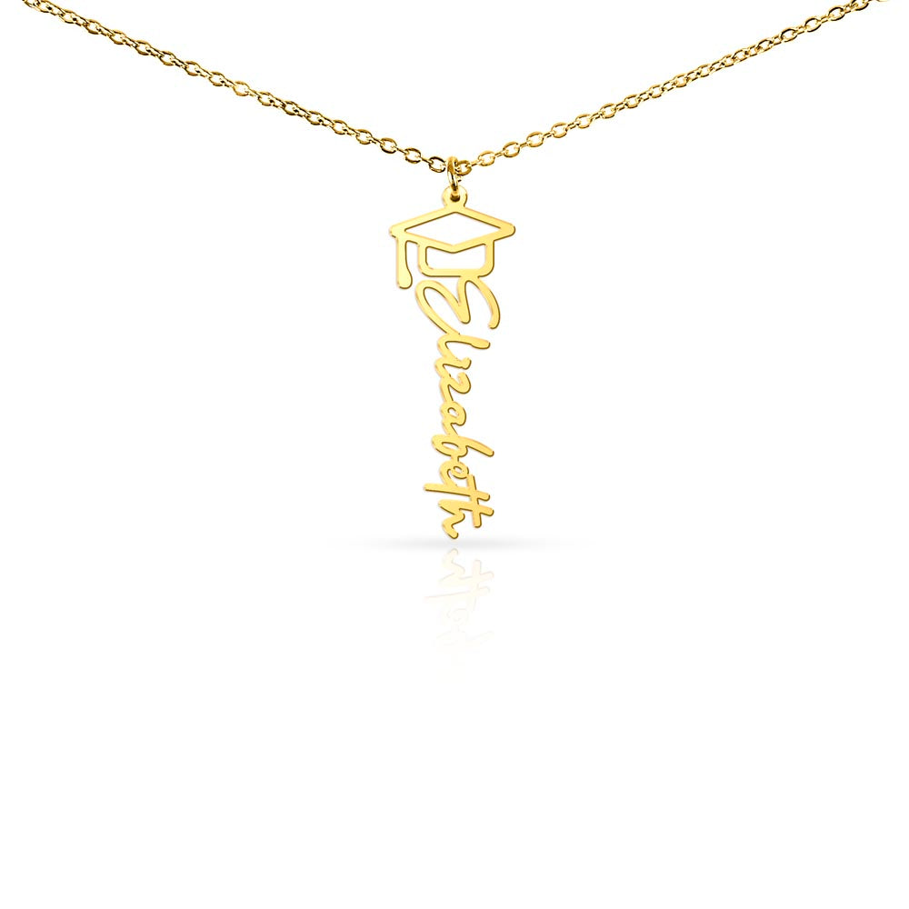 Personalized Graduation Cap Name Necklace - Custom Senior 2026 Gift