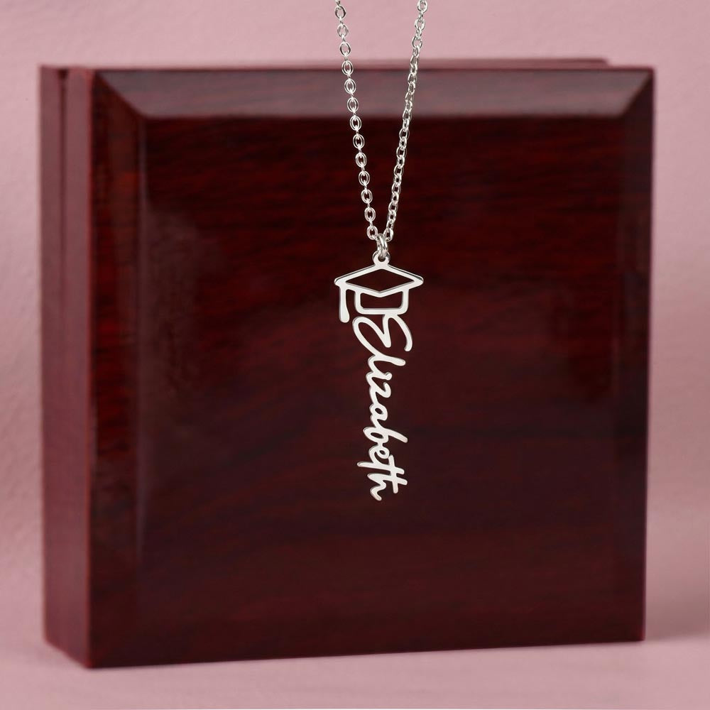 Personalized Graduation Cap Name Necklace - Custom Senior 2026 Gift