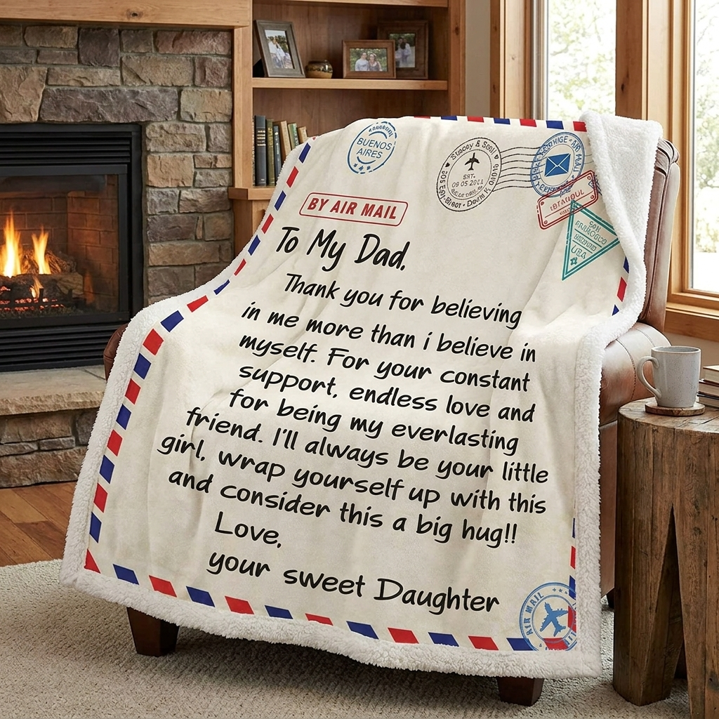 To My Dad – From Your Sweet Daughter Blanket