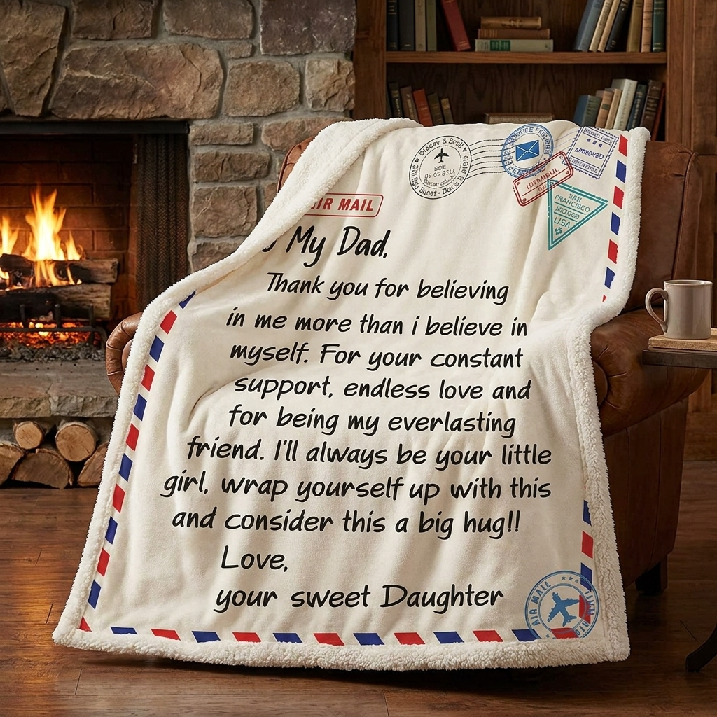 To My Dad – From Your Sweet Daughter Blanket