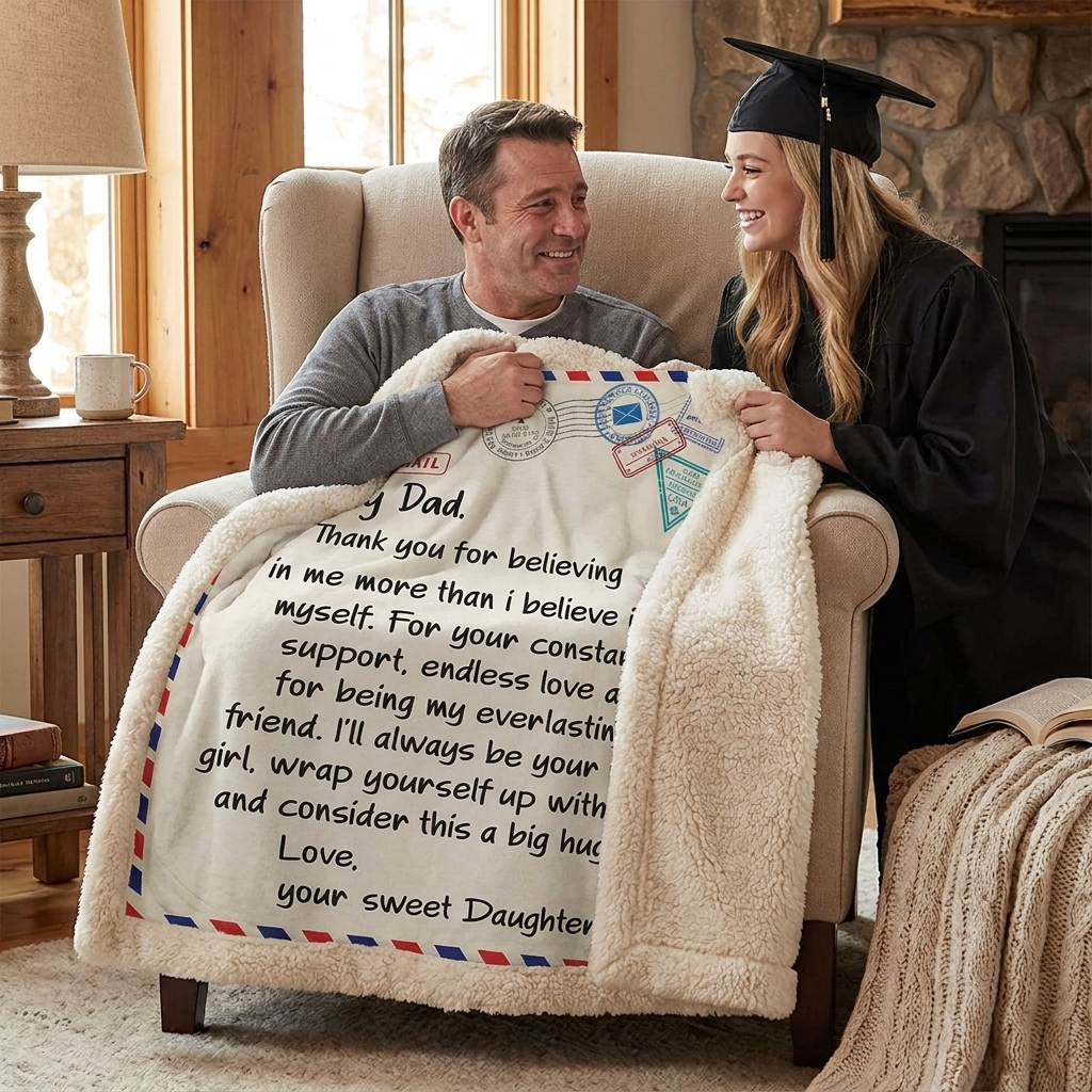To My Dad – From Your Sweet Daughter Blanket