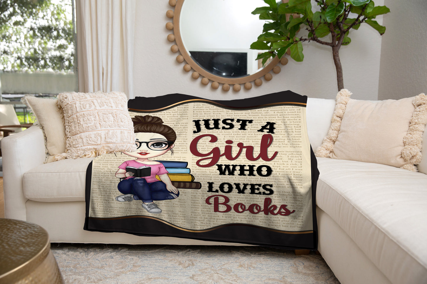 Just A Girl Who Loves Books Blanket | Birthday Gift, Christmas Girl, Special Occasion Gift