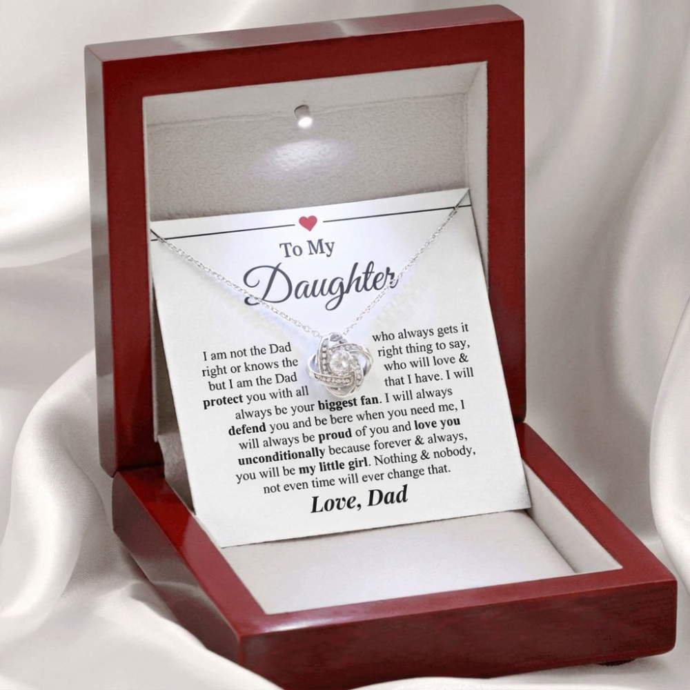 To My Daughter | I Love You - Love Knot Necklace
